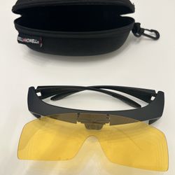 Bell + Howell night vision flip-up glasses with yellow, anit-glare, flip up, polarized lenses