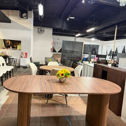 🔥Special Discount 🔥(Minor damage, but does not affect use) Modern farmhouse style 70.8-inch oval dining table, seats 4-6 people, suitable for dining