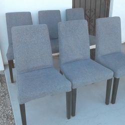 6 Dark Gray Fabric Dining Chairs 