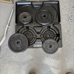 Weight Set With Curl bar  