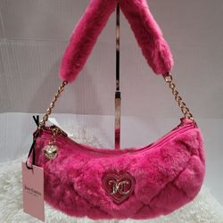 Juicy Couture Hot Pink Flash Let’s Get Cozy Shoulder Bag Purse Brand New 