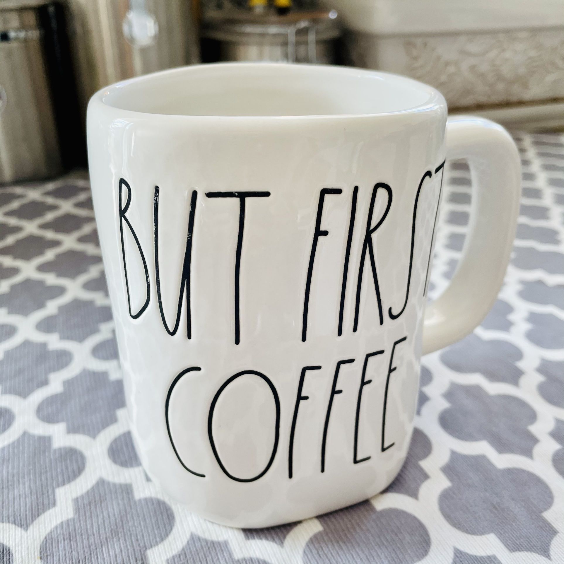 Rae Dunn ~ BUT FIRST, COFFEE Mug ~ UFT / UFS • LL • EXTRA LARGE