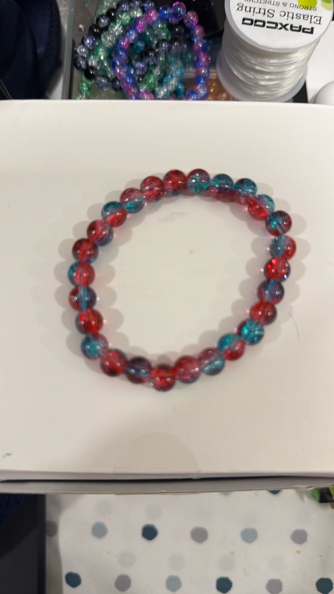 Clear Blue/Red Bracelet