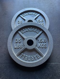 35lbs STANDARD Olympic Weight Plates…. Home Gym Fitness….