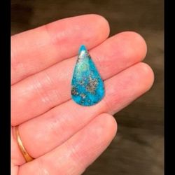 arizona turquoise pyrite cabochon