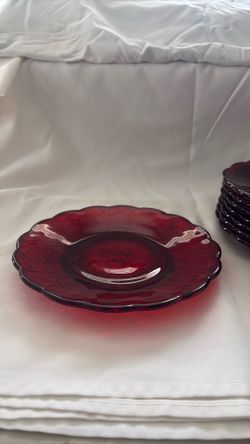 Princess House Fantasia Ruby Luncheon Plate – 8" – New (No Box)