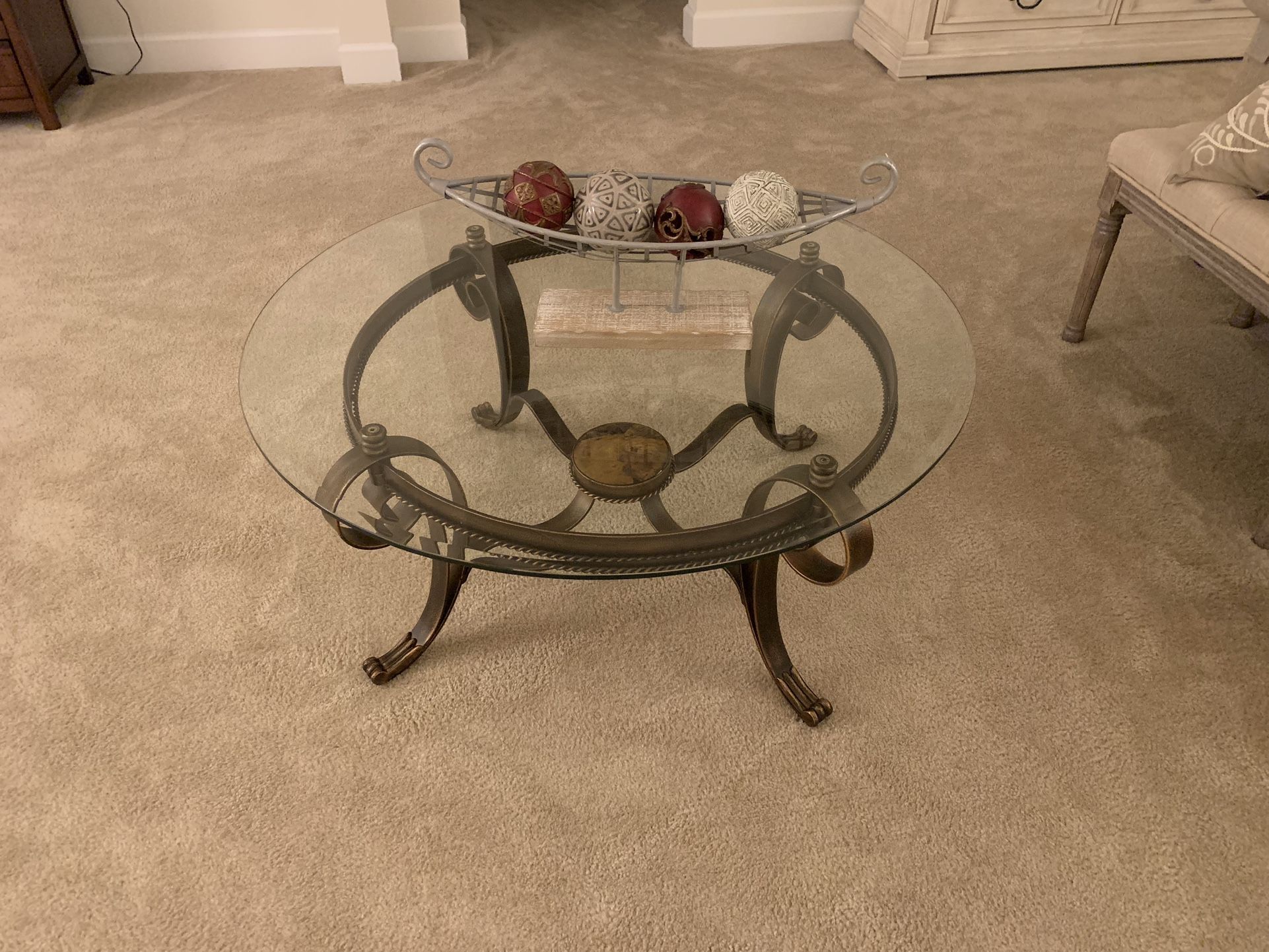 Kirkland’s Glass Circular Coffee Table