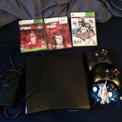 Xbox 360 with working Games,Cords, and controllers