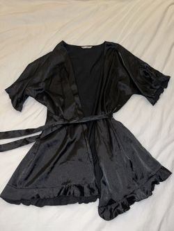 Black Satin Robe
