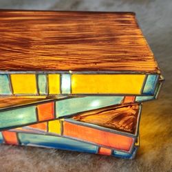 New Stained Resin Stacked Books Lamp, Stacked Books Resin Lamp, Handcrafted Resin Nightstand Desk Book Lamps, Reading Nook Lighting Vintage Table Lamp