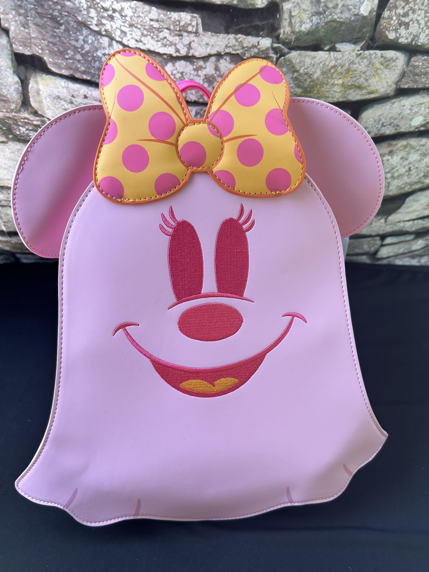 Loungefly Disney Minnie Mouse Pink Ghost Glow-In-The-Dark Mini Backpack