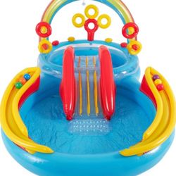Rainbow Slide Kids Inflatable Pool 