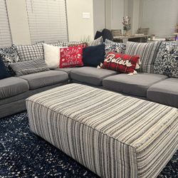 L- Shape Couch With Ottoman 
