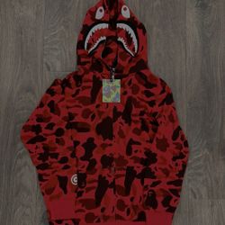 Red Bape Zip Up Size Medium