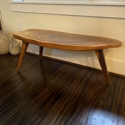 Mid Century Live Edge Coffee Table - Solid Wood