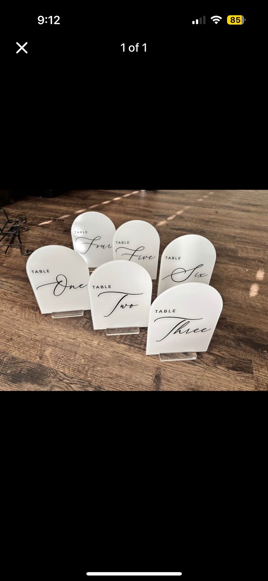 Wedding Table Numbers