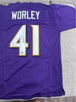 Darryl Worley Signed Autograph Custom Jersey-Beckett Coa- Baltimore Ravens