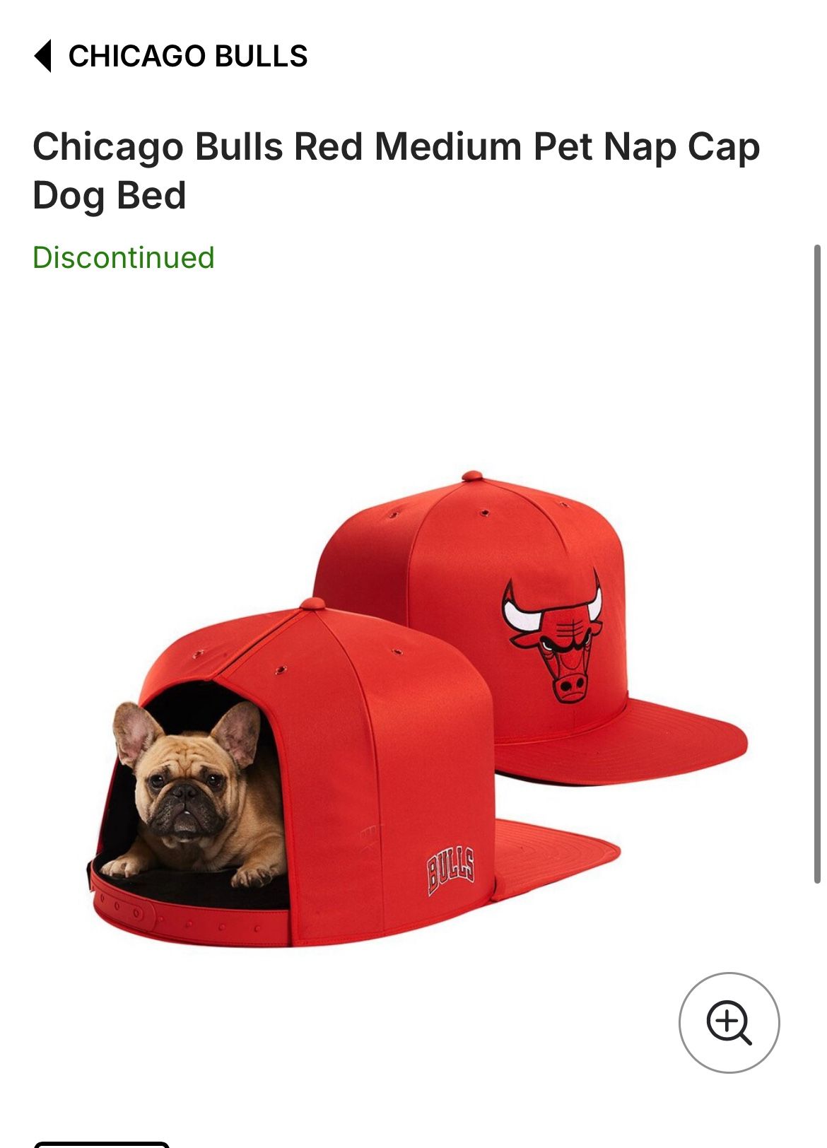 Chicago Bulls Red Medium Pet Nap Cap Dog Bed