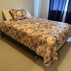Queen bed frame and mattress