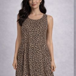 Leopard Print Sleeveless Dress