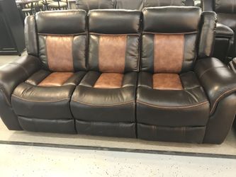 Brand new 2 tone recliner sofa and loveseat set! Payment plan available