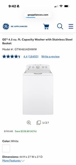 GE electric washer and dryer