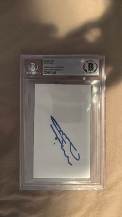 Mike Ditka BAS Slabbed Autograph Signed Index Card – Beckett Authenticated 