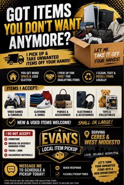 Evan’s item pick up