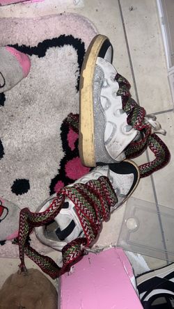 Lanvin Curb Sneakers White Silver
