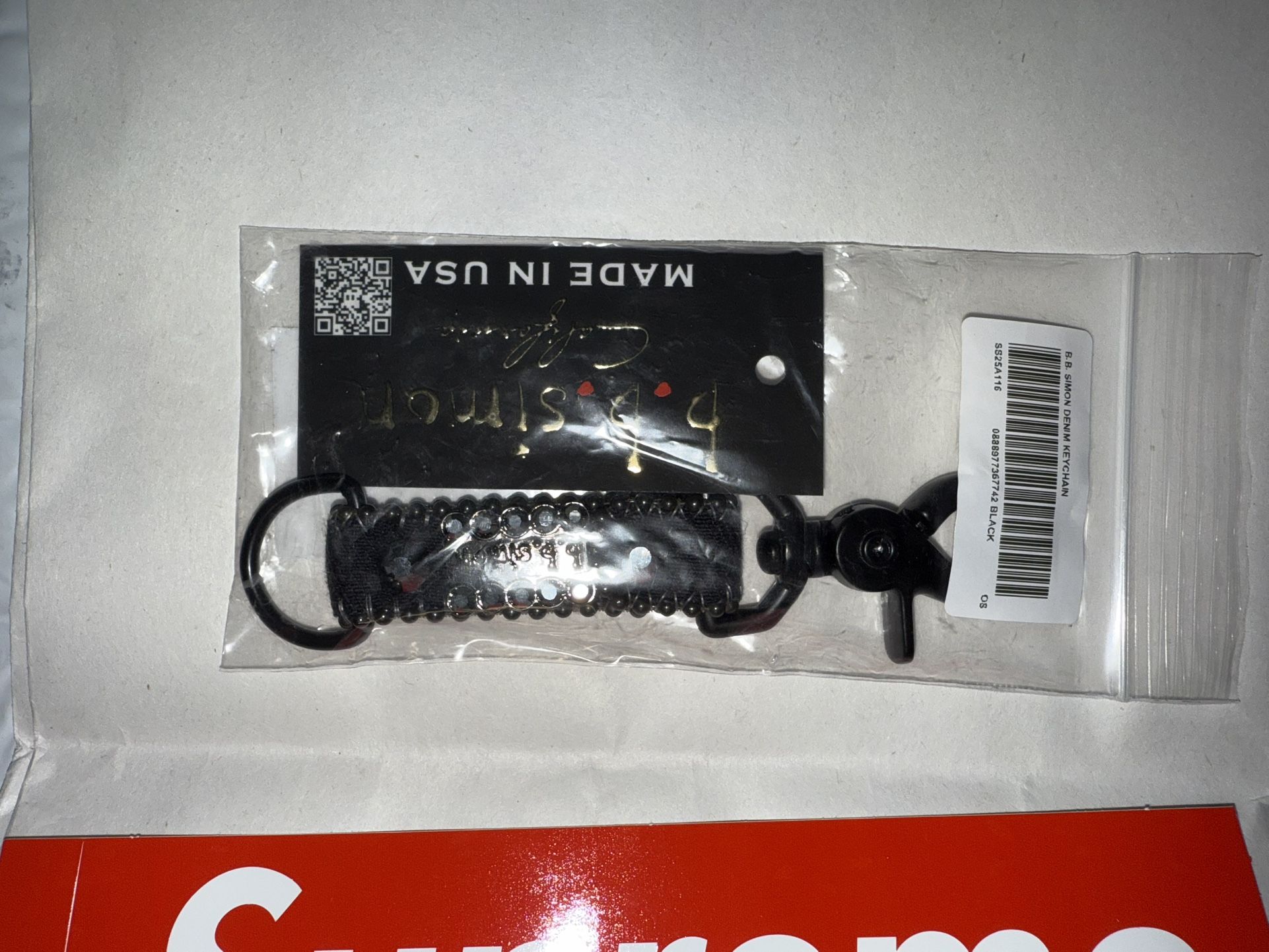Supreme b.b. Simon Denim Keychain ブラック Supreme B.B. Simon