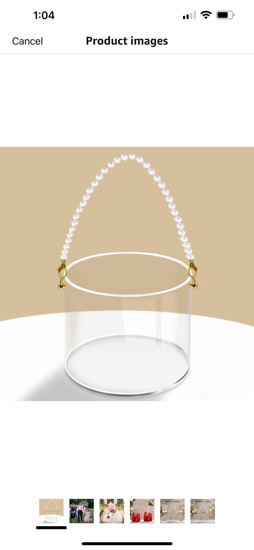 Pearl Handle Acrylic Flower Girl Basket