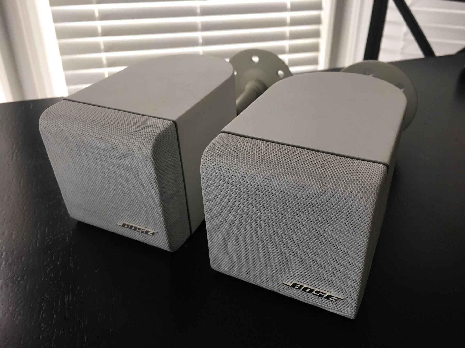 (2) BOSE cube speakers with adjustable mounts