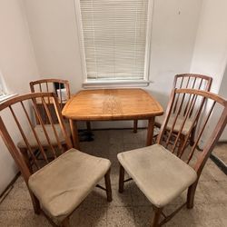 Solid Wood Table & 4 Chairs – Simple & Sturdy