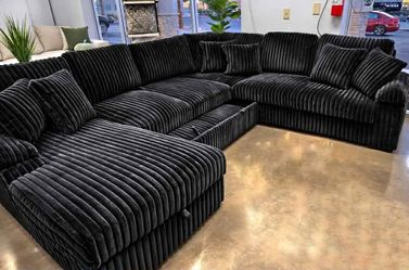 Corduroy fabric Sleeper Sectional Couch W Storage Fast Delivery Color Options black sectional Only $39 Down Payment 👉 PLEASE ASK FOR JON GREEN WHEN Y