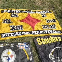 Steelers flags and jersey