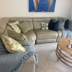 All Leather Sectional With Two Recliners