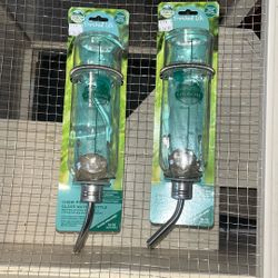 2 16oz Glass Chew Proof Water Bottles For Pets