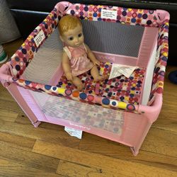 Luv A Bella Doll And Playpen