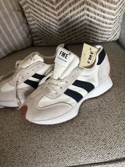 FME Apparel Women's White and Black Trainers
