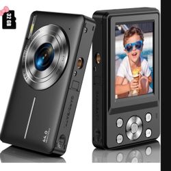 Digital Camera, Kids Camera FHD 1080P 44MP Compact Digital Camera with 32GB SD Card Small Vlogging Camera 16X Digital Zoom, Mini Point and Shoot Camer