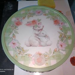 EASTER BUNNY WOOD TRAY LADY SUSAN 