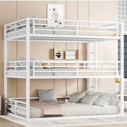 New!! White Triple Bunk Bed Frame Only
