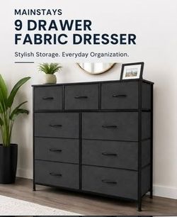 Mainstays 9 Drawer Fabric Dresser – Charcoal Gray