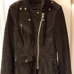 Harley Davidson Womens XS Fringed Black Leather Jacket 