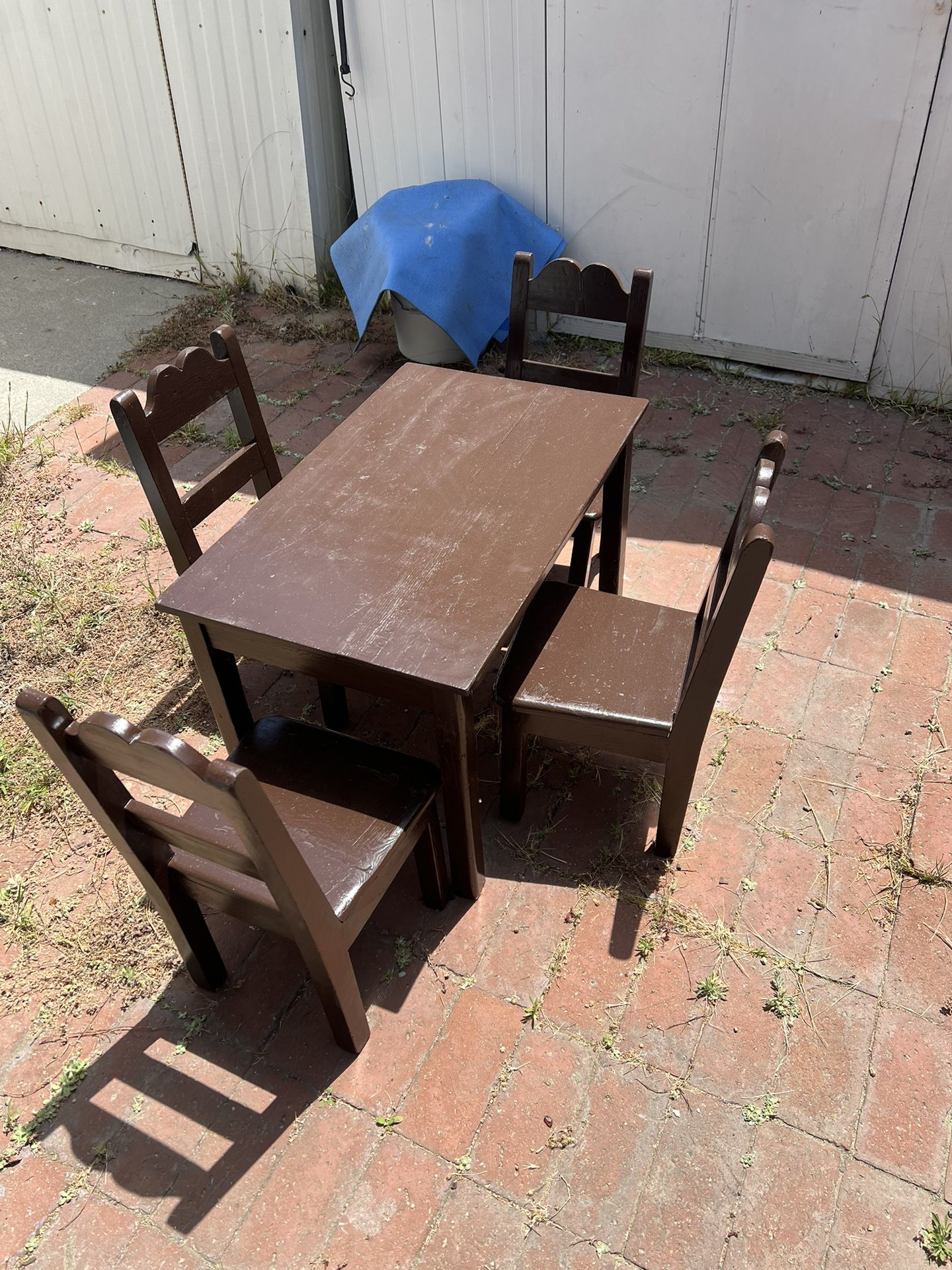 Kids Wooden Table & 4 Chairs 