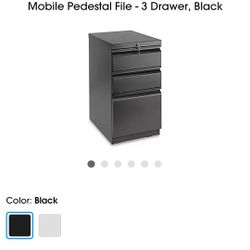 Mobile Pedestal File - 3 Drawer lockable - BLACK