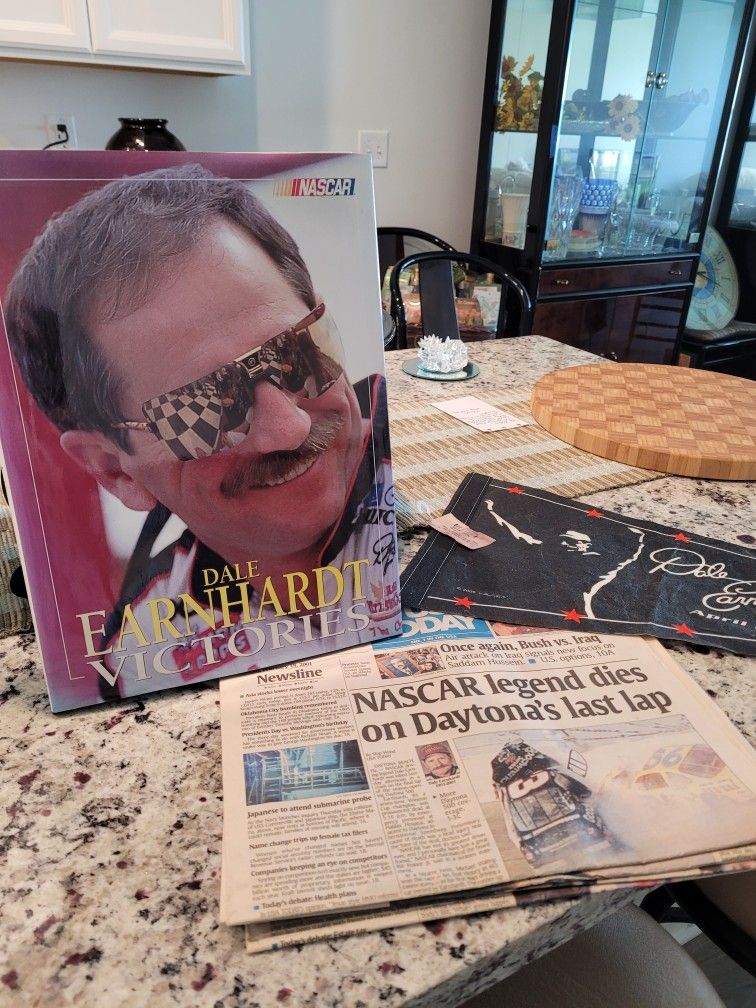 Dale earnhardt book newspaper pennant memorabilia