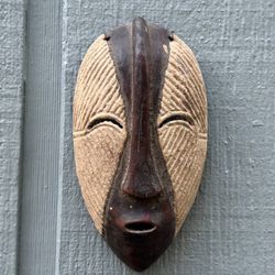 Vintage Hand Carved Wood Kifwebe Congo Harmony Mask