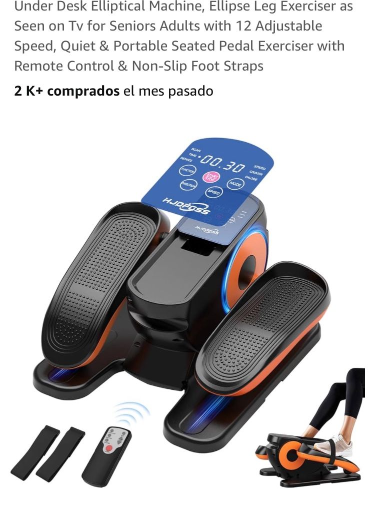 Under Desk Elliptical Machine, Ellipse Leg Exerciser As Seen On Tv For Seniors Adults With 12 Adjustable Speed, Quiet & Portable Seated Pedal Exercise