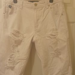 Switch White Denim Blue Jean Shorts Size 34
